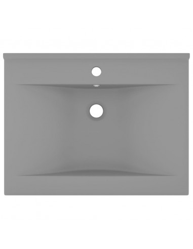 Lavabo con Foro Rubinetto Grigio Chiaro Opaco 60x46 cm Ceramica