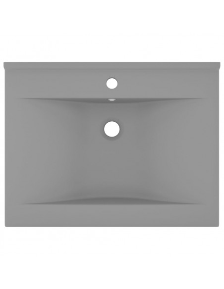 Lavabo con Foro Rubinetto Grigio Chiaro Opaco 60x46 cm Ceramica