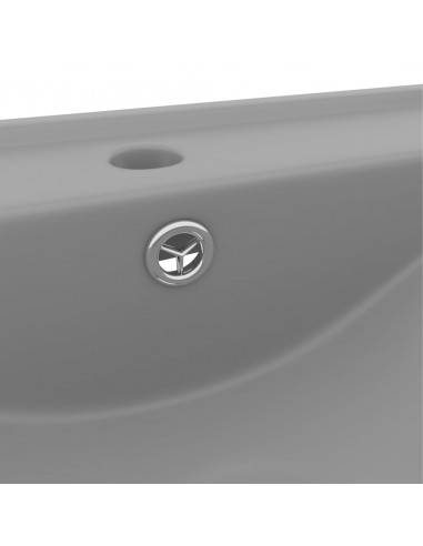 Lavabo con Foro Rubinetto Grigio Chiaro Opaco 60x46 cm Ceramica
