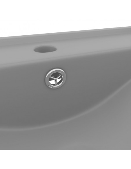 Lavabo con Foro Rubinetto Grigio Chiaro Opaco 60x46 cm Ceramica