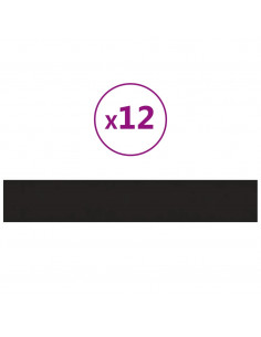 Pannelli Murali 12 pz Neri 90x15 cm Velluto 1,62 m² 2