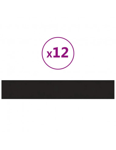 Pannelli Murali 12 pz Neri 90x15 cm Velluto 1,62 m²