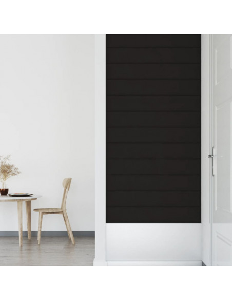 Pannelli Murali 12 pz Neri 90x15 cm Velluto 1,62 m²