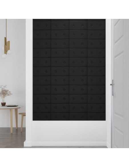 Pannelli Murali 12 pz Neri 30x15 cm in Similpelle 0,54 m²