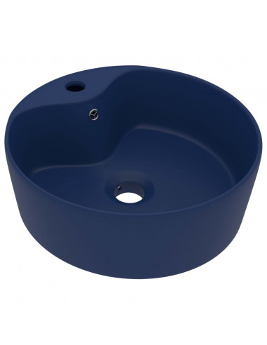 Lavandino con Troppopieno Blu Scuro Opaco 36x13 cm in Ceramica