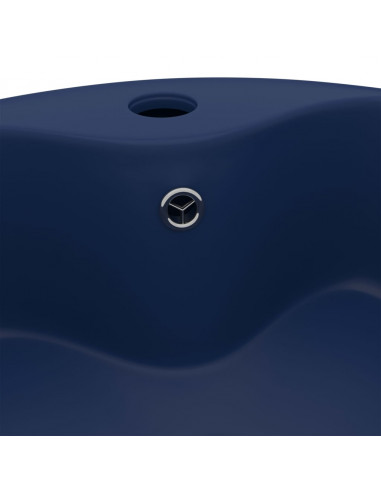 Lavandino con Troppopieno Blu Scuro Opaco 36x13 cm in Ceramica