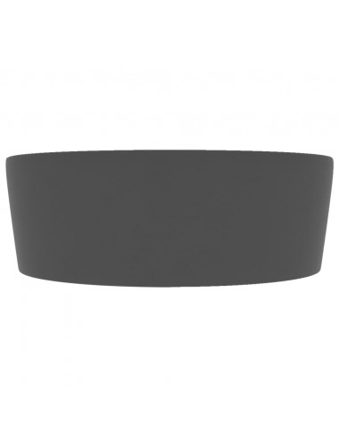 Lavandino con Troppopieno Grigio Scuro Opaco 36x13 cm Ceramica