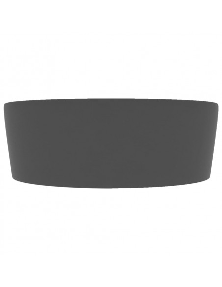 Lavandino con Troppopieno Grigio Scuro Opaco 36x13 cm Ceramica