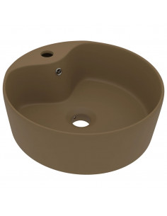 Lavandino con Troppopieno Crema Opaco 36x13 cm in Ceramica 2