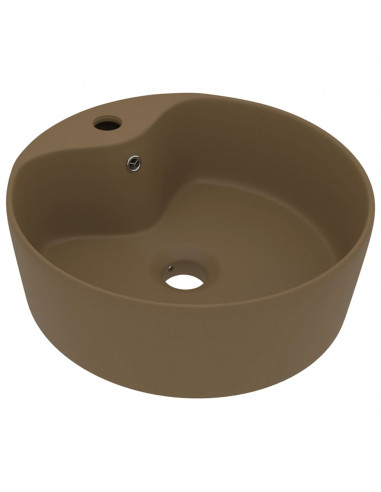 Lavandino con Troppopieno Crema Opaco 36x13 cm in Ceramica