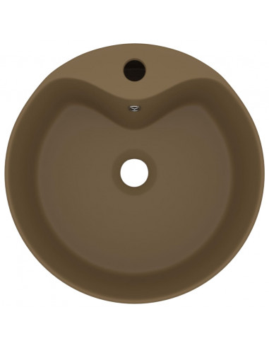 Lavandino con Troppopieno Crema Opaco 36x13 cm in Ceramica