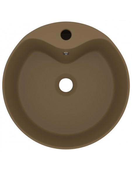 Lavandino con Troppopieno Crema Opaco 36x13 cm in Ceramica
