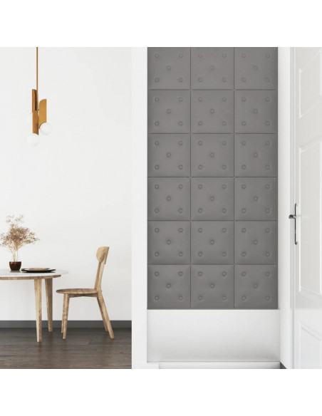 Pannelli Murali 12 pz Grigi 30x30 cm Similpelle 1,08 m²