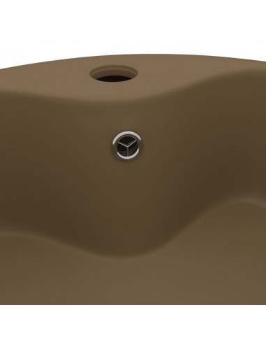 Lavandino con Troppopieno Crema Opaco 36x13 cm in Ceramica