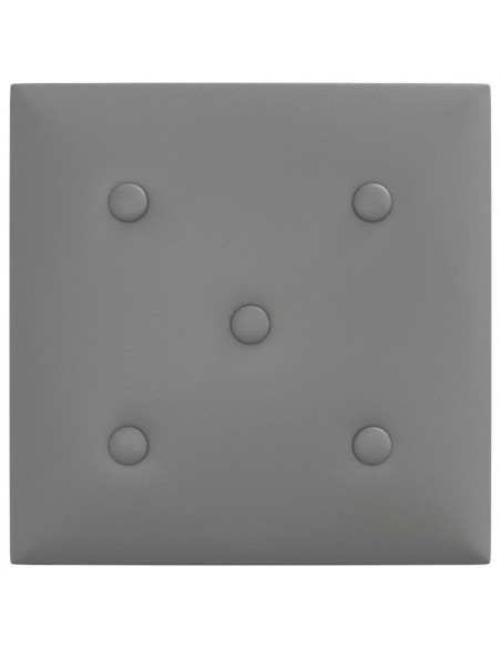Pannelli Murali 12 pz Grigi 30x30 cm Similpelle 1,08 m²