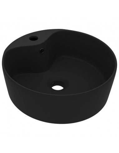 Lavandino con Troppopieno Nero Opaco 36x13 cm in Ceramica