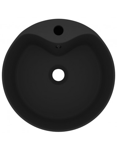 Lavandino con Troppopieno Nero Opaco 36x13 cm in Ceramica