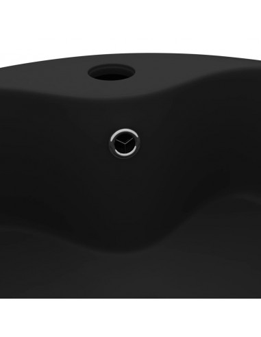 Lavandino con Troppopieno Nero Opaco 36x13 cm in Ceramica