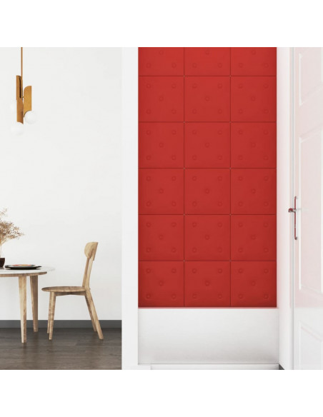 Pannelli Murali 12 pz Rosso Vino 30x30 cm Similpelle 1,08 m²