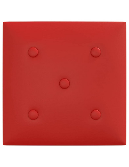 Pannelli Murali 12 pz Rosso Vino 30x30 cm Similpelle 1,08 m²