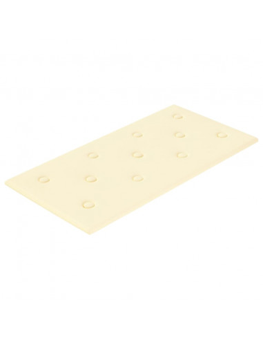Pannelli Murali 12 pz Crema 60x30 cm Similpelle 2,16 m²