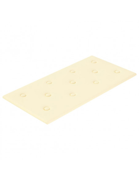 Pannelli Murali 12 pz Crema 60x30 cm Similpelle 2,16 m²