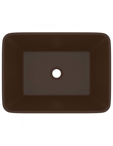 Lavandino Luxury Marrone Scuro Opaco 41x30x12 cm in Ceramica