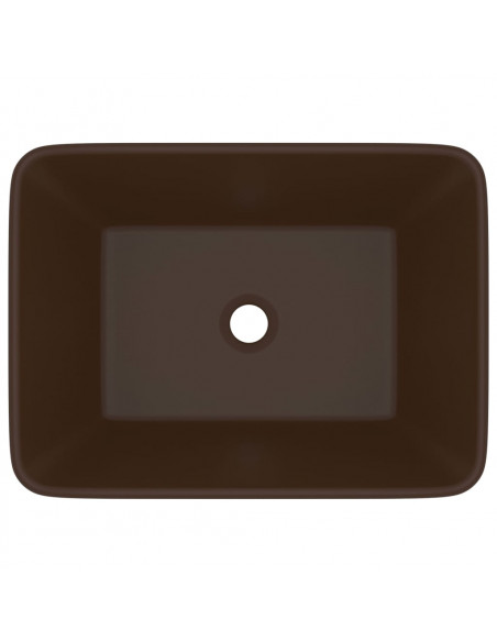 Lavandino Luxury Marrone Scuro Opaco 41x30x12 cm in Ceramica