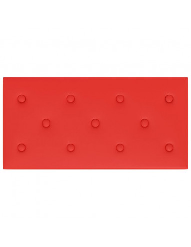 Pannelli Murali 12 pz Rossi 60x30 cm Similpelle 2,16 m²