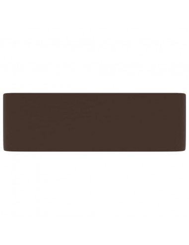 Lavandino Luxury Marrone Scuro Opaco 41x30x12 cm in Ceramica