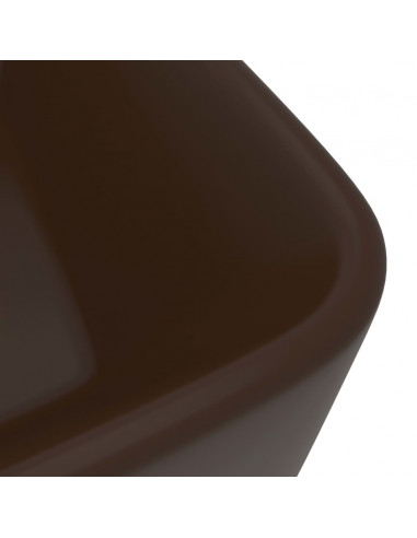 Lavandino Luxury Marrone Scuro Opaco 41x30x12 cm in Ceramica