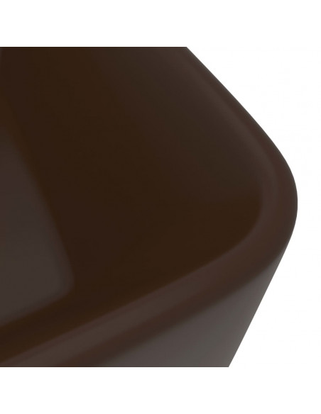 Lavandino Luxury Marrone Scuro Opaco 41x30x12 cm in Ceramica