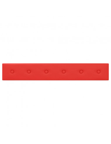 Pannelli Murali 12 pz Rossi 90x15 cm in Similpelle 1,62 m²