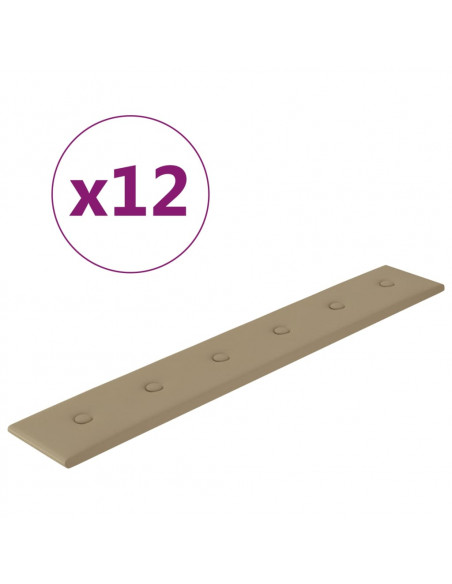 Pannelli Murali 12 pz Cappuccino 90x15 cm in Similpelle 1,62 m²