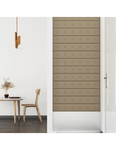 Pannelli Murali 12 pz Cappuccino 90x15 cm in Similpelle 1,62 m²