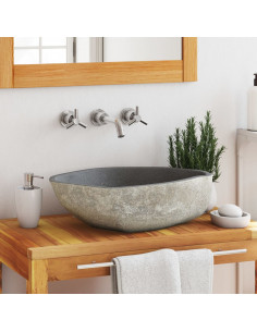 Lavandino in Pietra di Fiume Ovale 45-53 cm 2