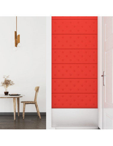 Pannelli Murali 12 pz Rossi 90x30 cm in Similpelle 3,24 m²