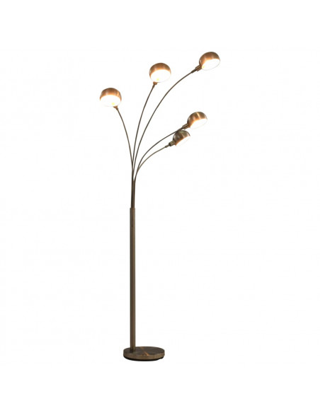 Lampada da Terra 200 cm 5 Bulbi E14 Argento