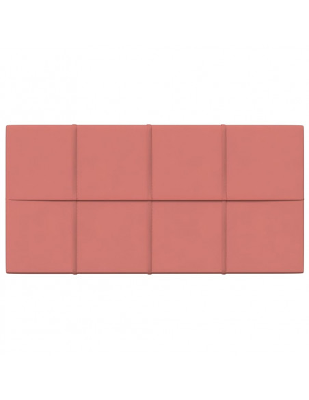Pannelli Murali 12 pz Rosa 60x30 cm in Velluto 2,16 m²