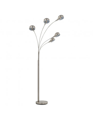 Lampada da Terra 200 cm 5 Bulbi E14 Argento