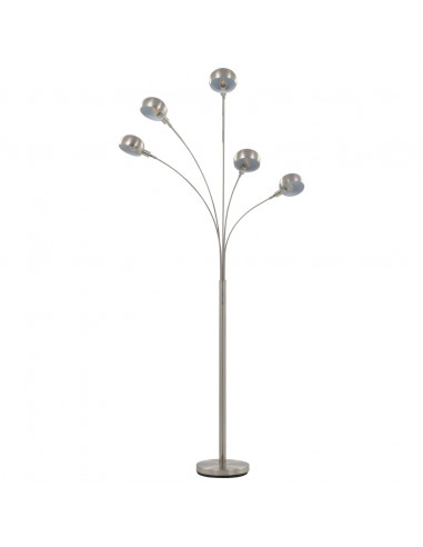 Lampada da Terra 200 cm 5 Bulbi E14 Argento