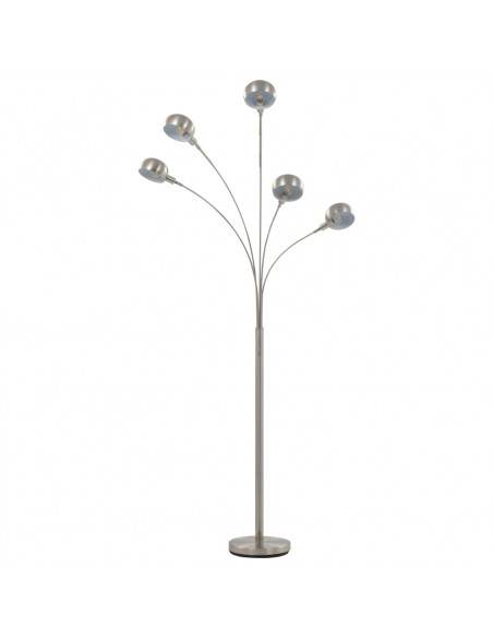 Lampada da Terra 200 cm 5 Bulbi E14 Argento