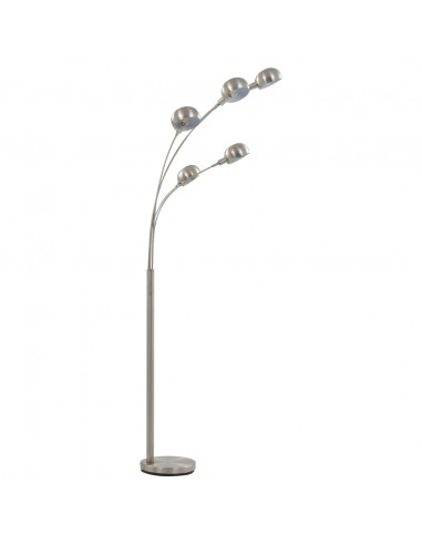 Lampada da Terra 200 cm 5 Bulbi E14 Argento