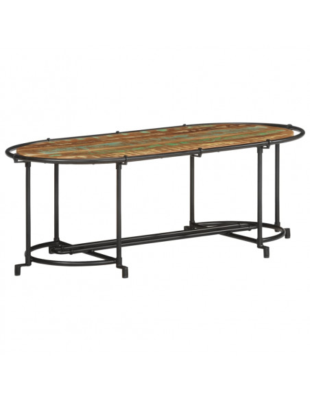 Tavolino da Salotto 110x55x40 cm in Legno Massello di Recupero
