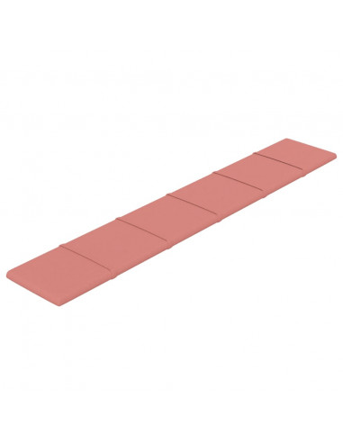 Pannelli Murali 12 pz Rosa 90x15 cm Velluto 1,62 m²