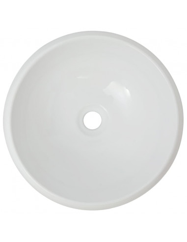 Lavello Bagno con Miscelatore in Ceramica Rotondo Bianco