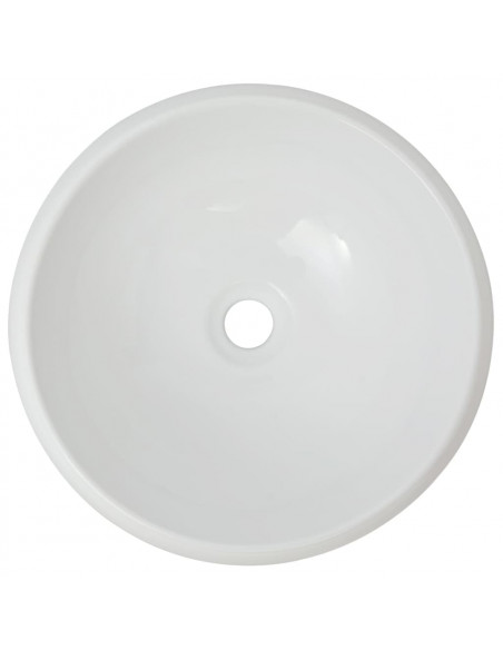 Lavello Bagno con Miscelatore in Ceramica Rotondo Bianco