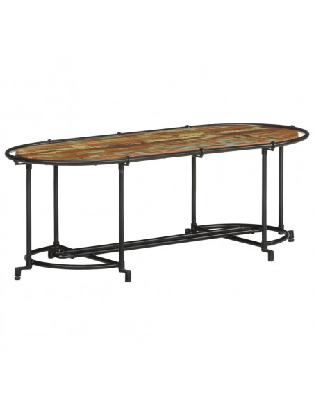 Tavolino da Salotto 110x55x40 cm in Legno Massello di Recupero