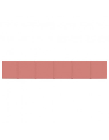 Pannelli Murali 12 pz Rosa 90x15 cm Velluto 1,62 m²