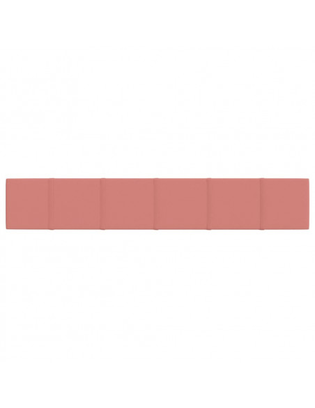 Pannelli Murali 12 pz Rosa 90x15 cm Velluto 1,62 m²